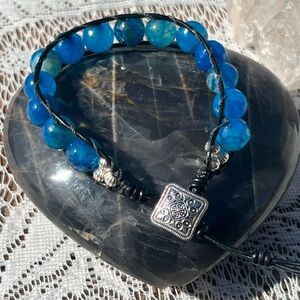 HM065 Leather wrap Bracelet Turquoise Agate Adjustable